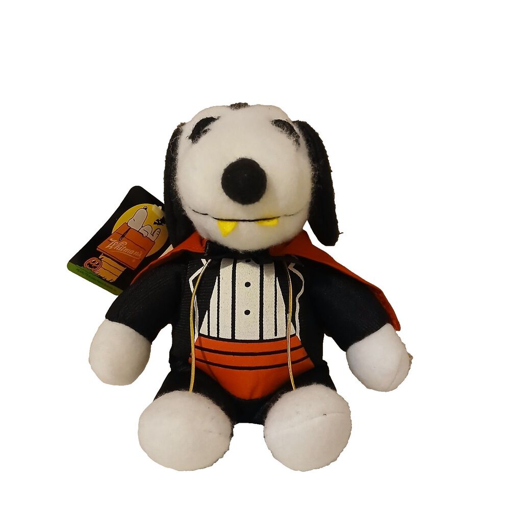Whitman's Peanuts Snoopy Halloween Vampire Dracula Stuffed Plush Animal Toy Doll